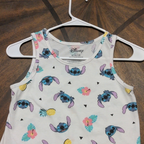 Disney Kids Tank Top - White with Blue and Pink Stitch Design - Picture 2 of 8